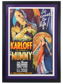 VINTAGE 1997 AMERICAN MUMMY LITHOGRAPH W COA