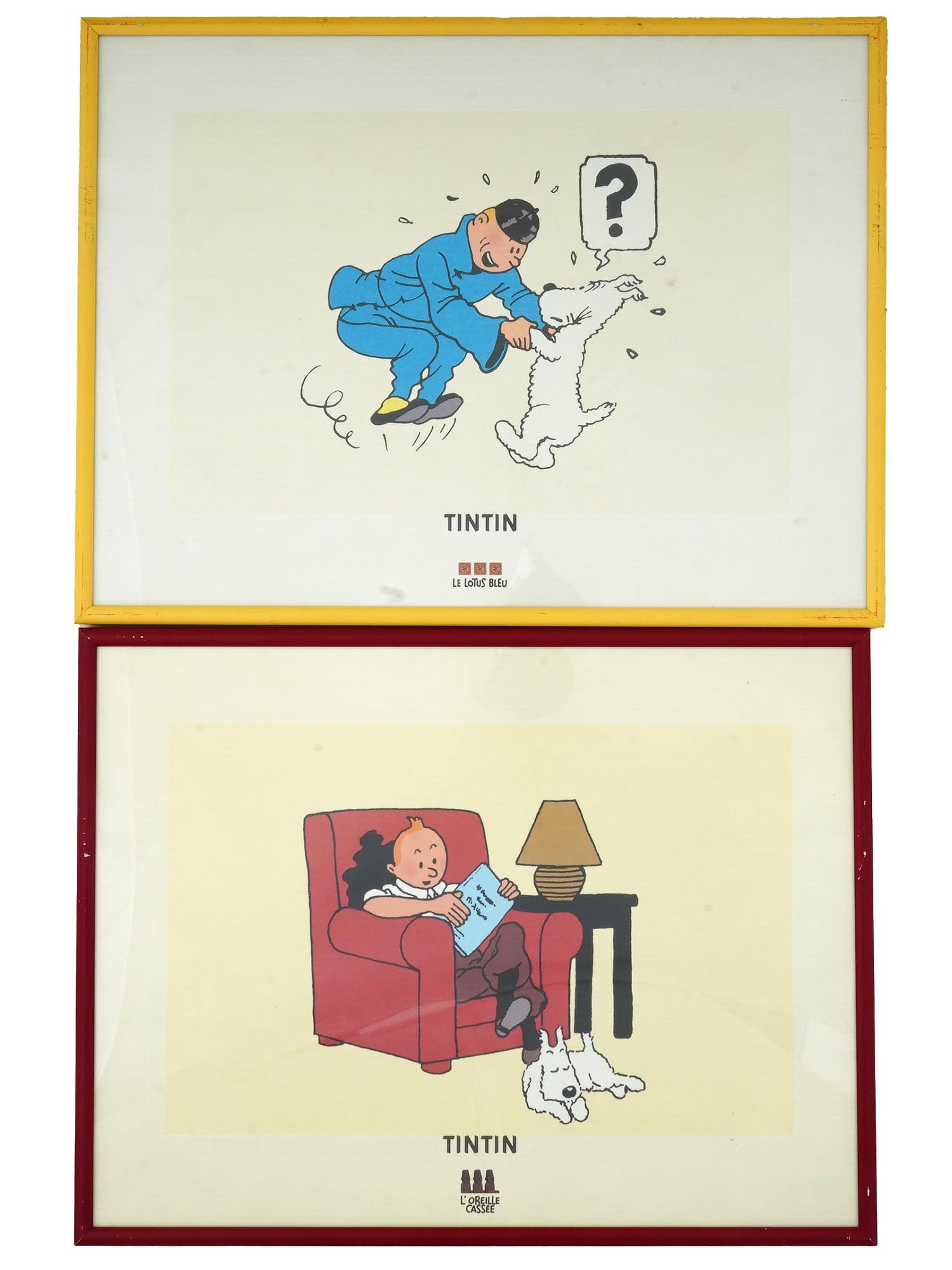 LOT OF FRENCH TINTIN COMICS ILLUSTRATIONS LITHOGRAPHS (1 of 6)