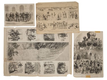 FOUR ANTIQUE LITHOGRAPHS F SECOND HALF OF 19TH C