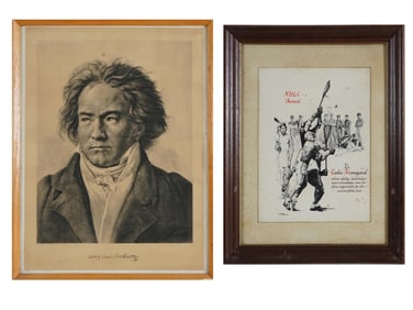 LITHOGRAPH BY THEODOR NEU BEETHOVEN AND NYLC AWARD