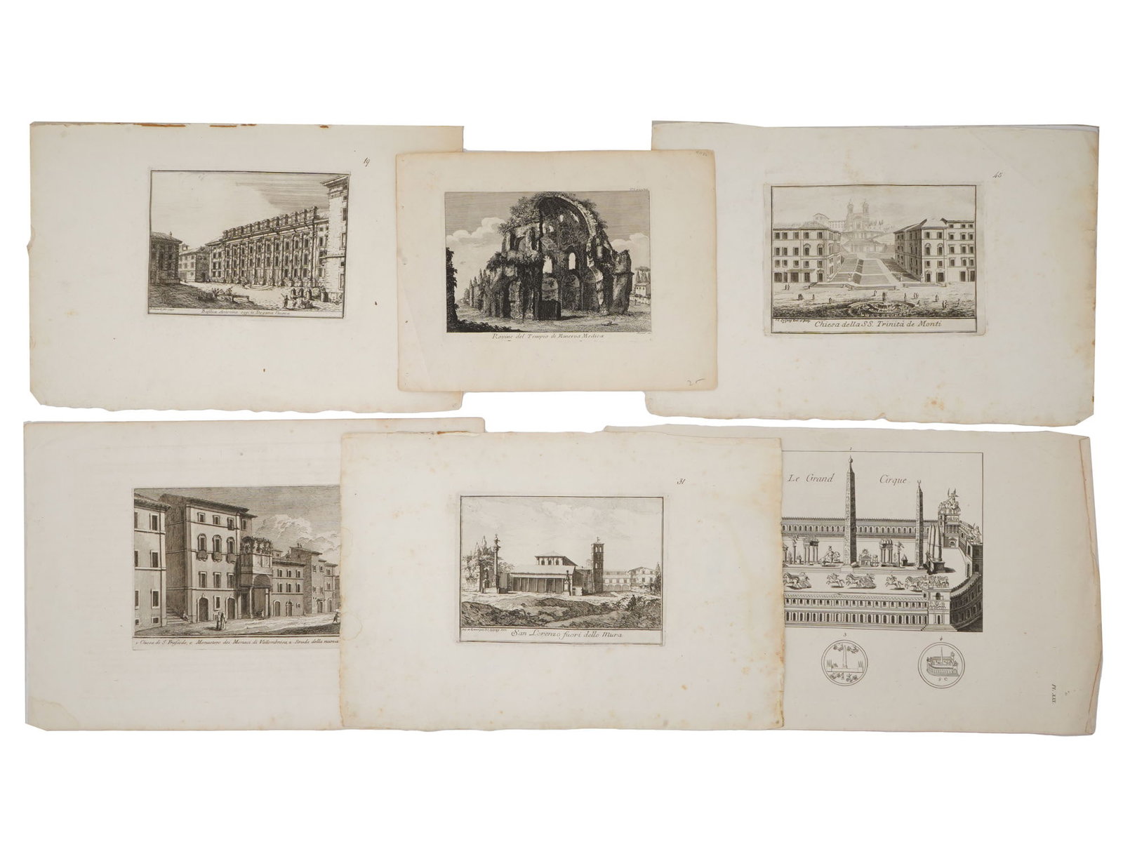 GROUP OF ANTIQUE ARCHITECTURAL ETCHINGS ROMAN LANDMARKS (1 of 8)