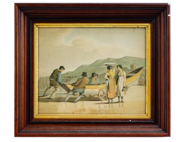 ENGLISH HAND COLOR ENGRAVING AFTER GEORGE WALKER