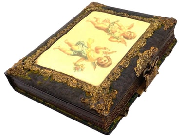 ANTIQUE VICTORIAN ERA PHOTO ALBUM WITH PICTURES