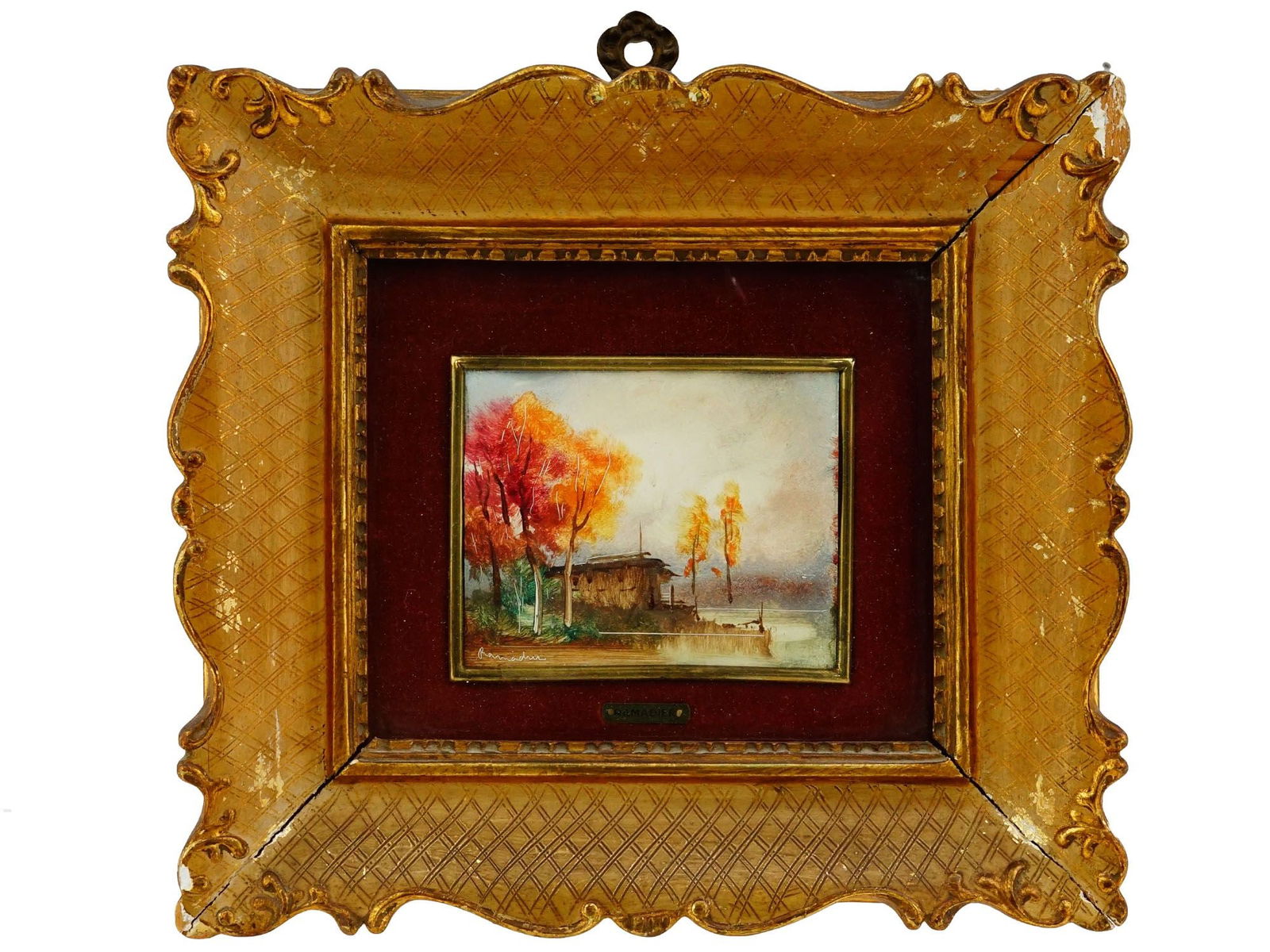 VINTAGE LANDSCAPE OIL PAINTING SIGNED RAMADIER (1 of 4)