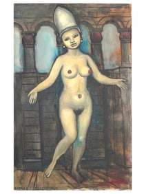 FEMALE NUDE OIL PAINTING SIGNED GEORGE ROGERS