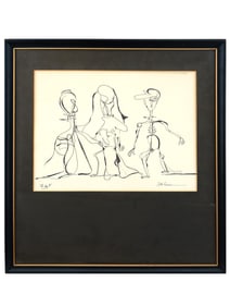 MODERNIST CANADIAN INK PAINTING BY YVETTE DAVISON
