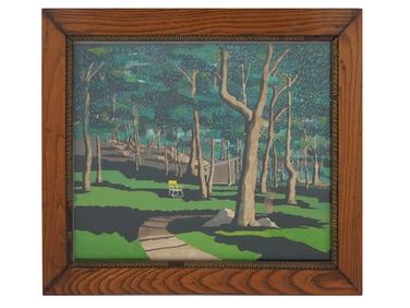 EXPRESSIONIST MANNER LANDSCAPE ACRYLIC PAINTING