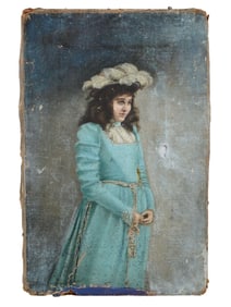 ANTIQUE EUROPEAN SCHOOL OIL PORTRAIT PAINTING