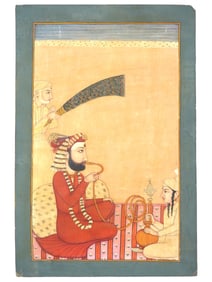 ANTIQUE INDIAN MUGHAL EMPIRE MINIATURE PAINTING