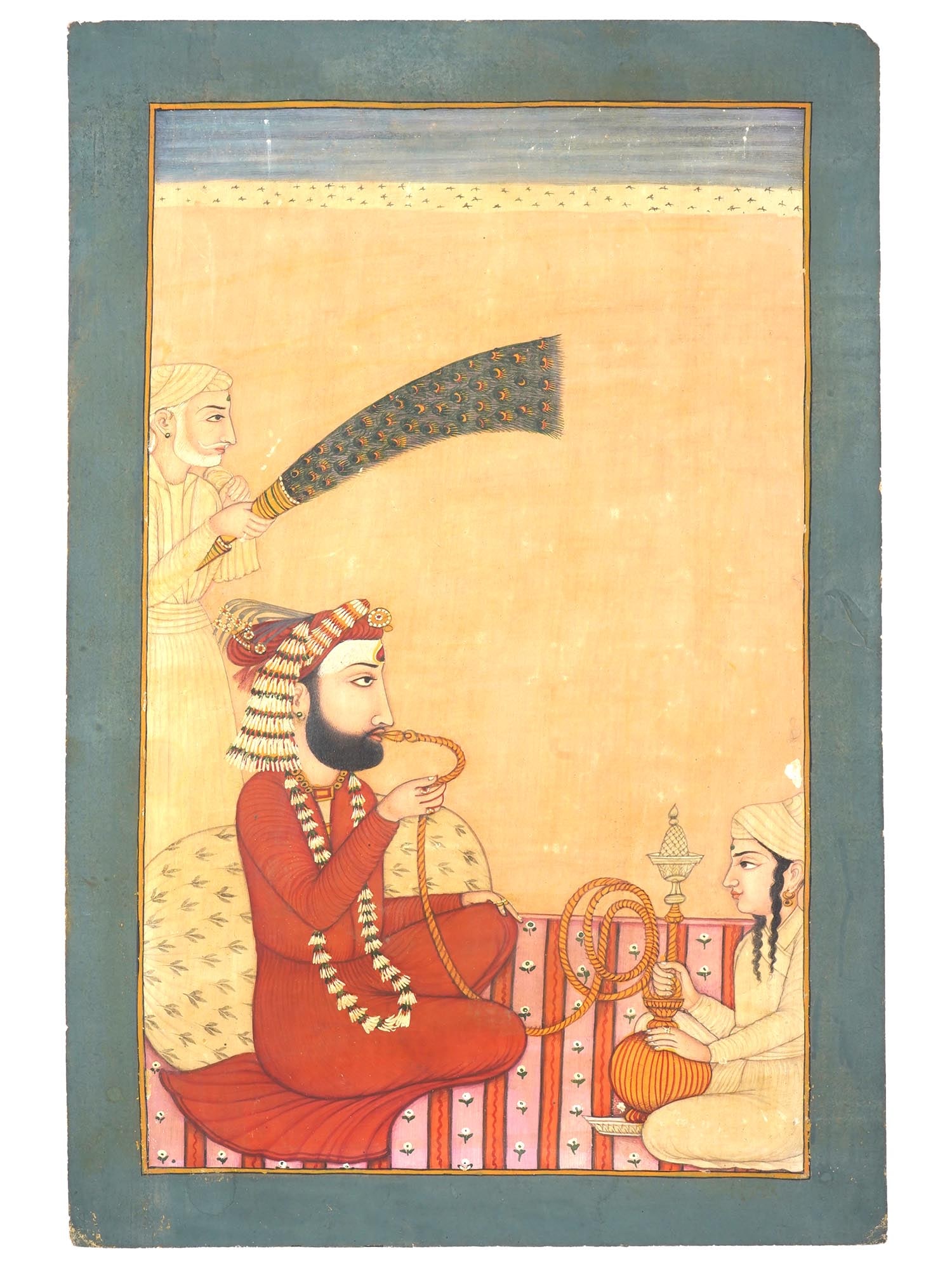 ANTIQUE INDIAN MUGHAL EMPIRE MINIATURE PAINTING (1 of 3)