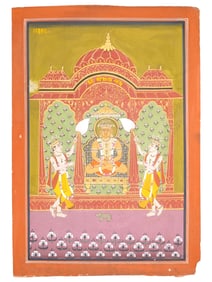 ANTIQUE INDIAN MUGHAL MINIATURE PAINTING W MANUSCRIPT