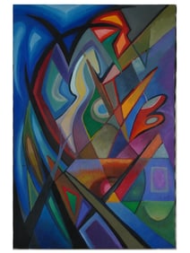 CONTEMPORARY OIL PAINTING ABSTRACT COMPOSITION