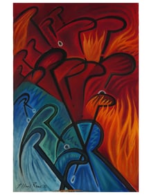 CONTEMPORARY PAINTING JILLANY ROSS ABSTRACT COMPOSITION