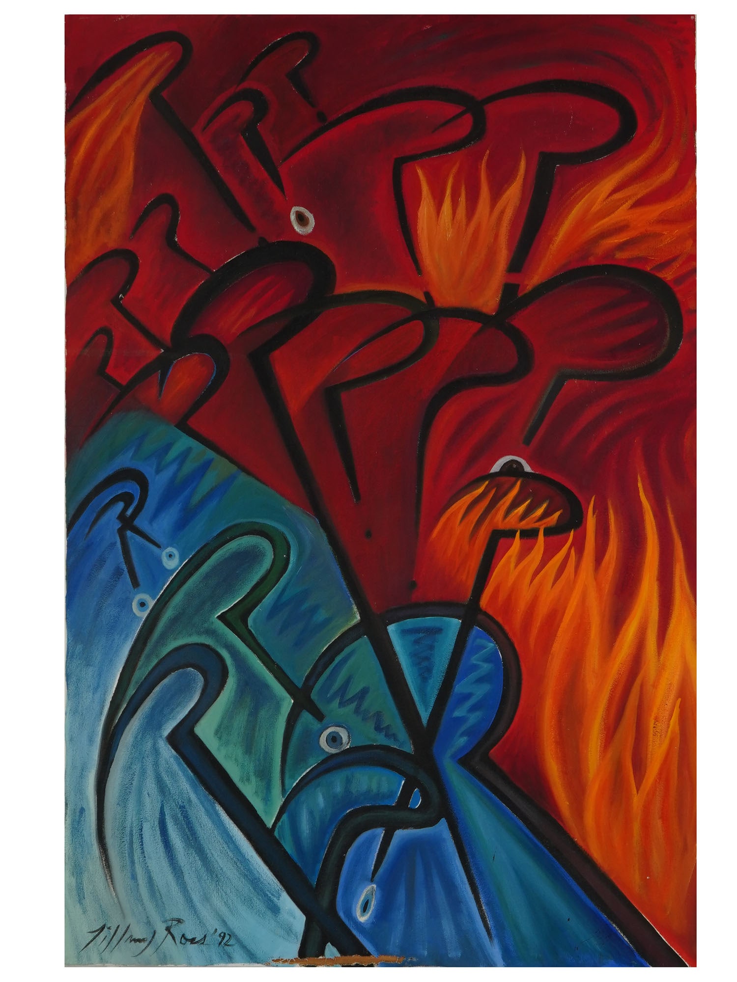 CONTEMPORARY PAINTING JILLANY ROSS ABSTRACT COMPOSITION (1 of 4)