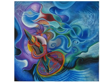CONTEMPORARY OIL PAINTING ABSTRACT COMPOSITION