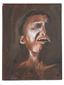 MODERNIST OIL PAINTING MALE PORTRAIT SIGNED A.F.