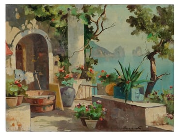 ITALIAN SCHOOL OIL PAINTING SIGNED BY THE ARTIST