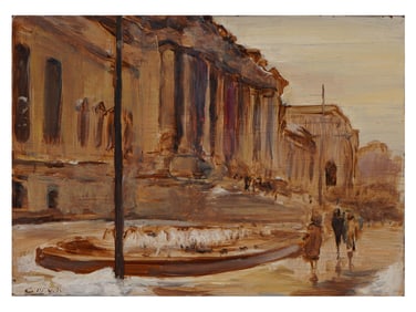 GEORGI DIMOV BULGARIAN CITYSCAPE OIL PAINTING