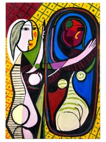 GIRL BEFORE MIRROR PAINTING AFTER PABLO PICASSO