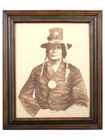 STEPHEN PERRY AMERICAN INDIAN PAINTING CHIEF TOSH A WAH