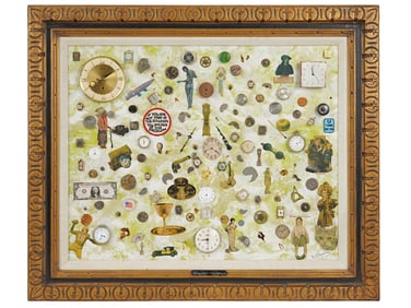 SURREALIST ASSEMBLAGE ARTWORK SIGNED M. BLOOMBERG