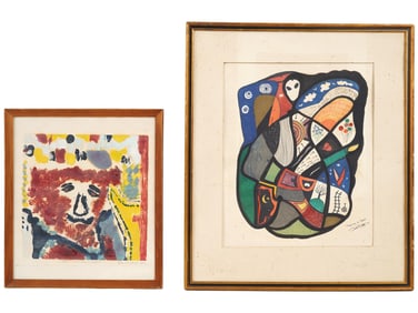 MID CENT ABSTRACT MIXED MEDIA ARTWORKS SIGNED