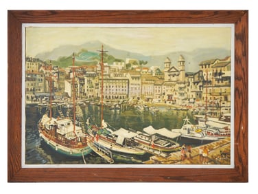 ITALIAN CITYSCAPE OIL PAINTING SIGNED SHERRILL