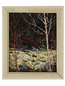 ATTR TO TOM THOMSON CANADIAN  OIL PAINTING W COA
