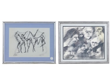 MID CENTURY KENNETH LITHGOW PAINTING AND ETCHING