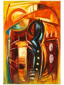 CONTEMPORARY ABSTRACT OIL PAINTING SIGNED