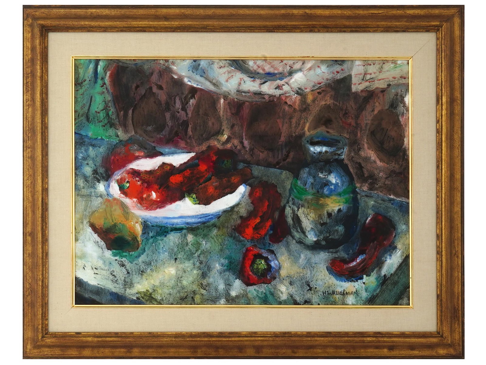 AMERICAN STILL LIFE OIL PAINTING BY H. WASSERMAN (1 of 4)