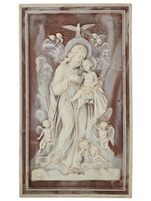 RELIGIOUS JESUS CHILD INCOLAY STONE WALL PLAQUE