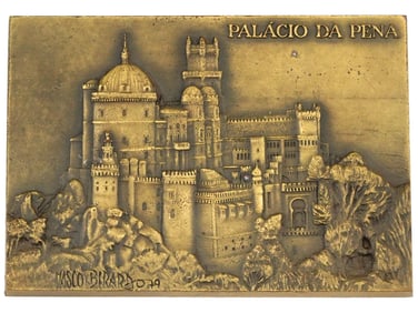 VASCO BERARDO PORTUGUESE BRONZE PLAQUE PENA PALACE 1979