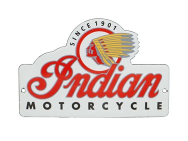 VINTAGE AMERICAN INDIAN MOTORCYCLE LOGO SIGN
