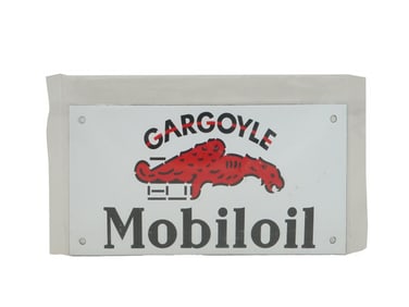 VINTAGE AMERICAN GARGOYLE MOBIL OIL LOGO SIGN