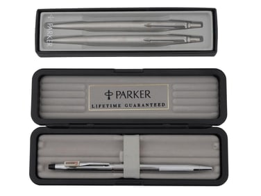 VINTAGE PARKER AND CROSS BALLPOINT PENS IOB