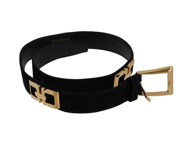 ITALIAN SALVATORE FERRAGAMO LADIES BLACK LEATHER BELT