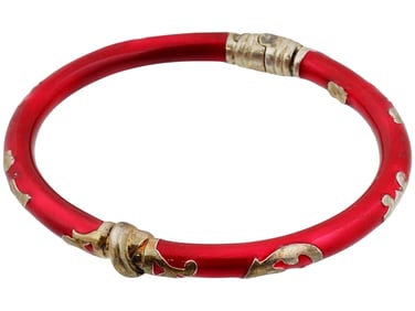 VINTAGE ITALIAN MILOR ENAMEL STERLING SILVER BRACELET