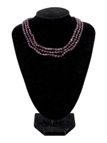 STRING OF FACETED GARNET BEADS FOR NECKLACE