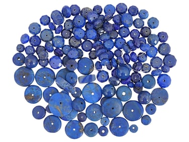 SET OF CARVED LAPIS LAZULI BEADS FOR JEWELRY DESIGNS
