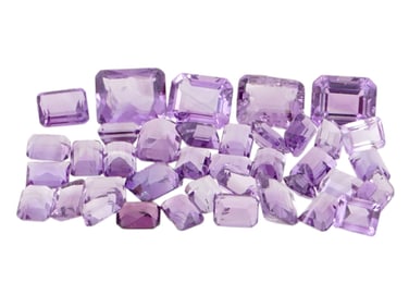 COLLECTION OF FACETED AMETHYST GEMSTONES
