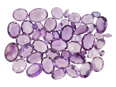 COLLECTION OF FACETED AMETHYST GEMSTONES