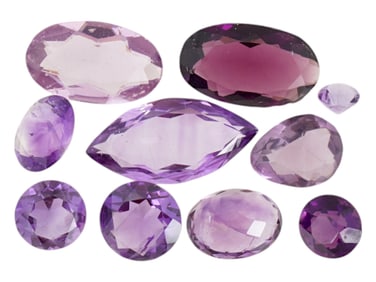 COLLECTION OF VARIOUS FACETED AMETHYST BEADS
