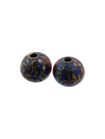 PAIR OF JAPANESE CLOISONNE ENAMEL OJIME BEADS