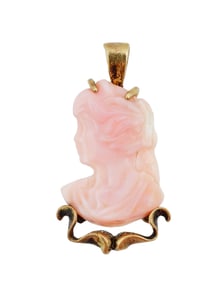 VINTAGE VICTORIAN STERLING SILVER CAMEO PENDANT