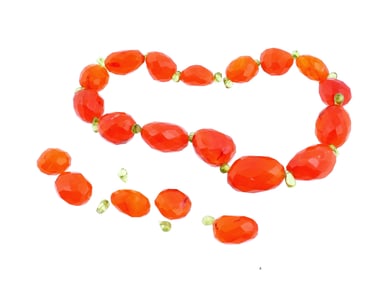 VINTAGE BEADED DESIGN AMBER STRING JEWELRY NECKLACE