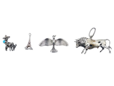 GROUP OF FOUR VINTAGE VARIOUS JEWELRY CHARMS