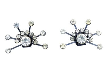 PAIR OF VINTAGE JEWELRY BROOCHES WITH STARBURST DESIGN