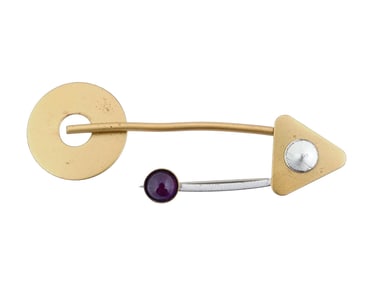 MID CEN GEOMETRICAL DESIGN COSTUME JEWELRY BROOCH