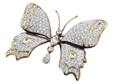 VINTAGE 800 SILVER BUTTERFLY SCULPTURAL PIN BROOCH